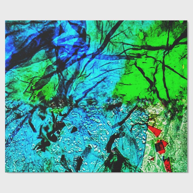 Blue calm abstract Wrapping Paper,Dazzling blue Geschenkpapier (Flach)