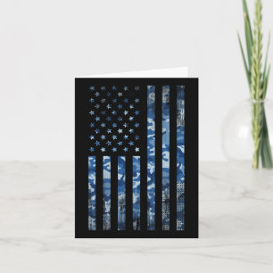 Blue Camouflage American Flag USA Taktischer Ozean Karte