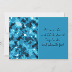 Blue Camouflage Baby Boy Geburtsankündigung Ankündigung