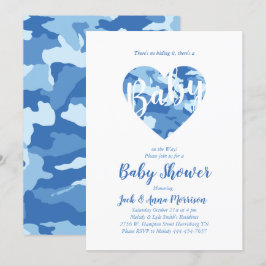 Blue Camouflage Baby Dusche Camouflage Country Boy Einladung
