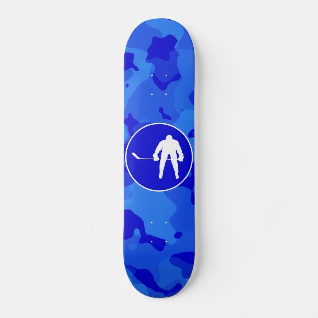 Blue Camouflage; Camouflage Hockey Skateboard (Vorderseite)