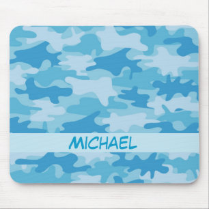 Blue Camouflage Camouflage Name Personalisiert Mousepad