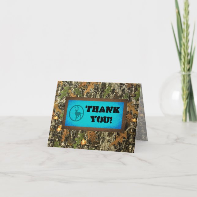 Blue Camouflage Dankeschön Card Dankeskarte (Vorderseite)