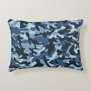 Blue Camouflage Dekokissen