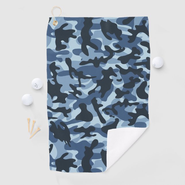 Blue Camouflage Golfhandtuch (Insitu)