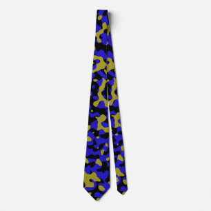 Blue Camouflage in Gold und Schwarz Krawatte