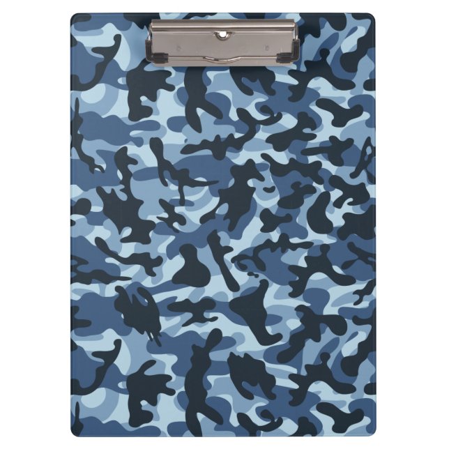 Blue Camouflage Klemmbrett (Vorderseite)