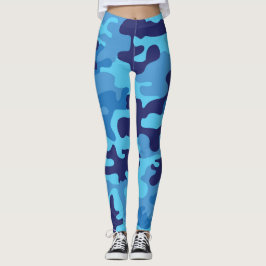 Blue Camouflage Leggings