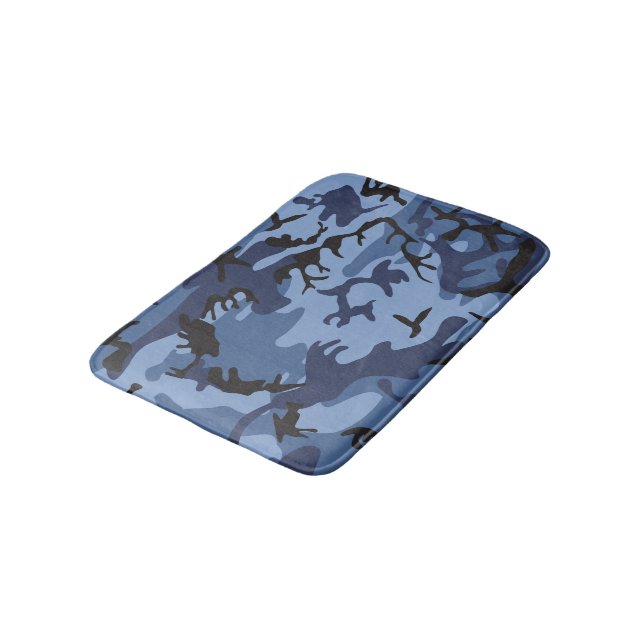 Blue Camouflage, Militär, Armee Badematte (Schrägansicht)