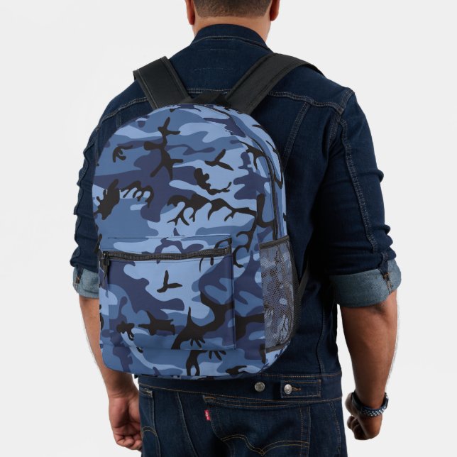 Blue Camouflage, Militär, Armee Bedruckter Rucksack (Insitu (Modell))