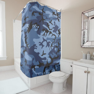 Blue Camouflage, Militär, Armee Duschvorhang