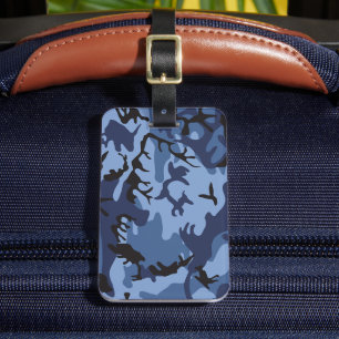Blue Camouflage, Militär, Armee Gepäckanhänger