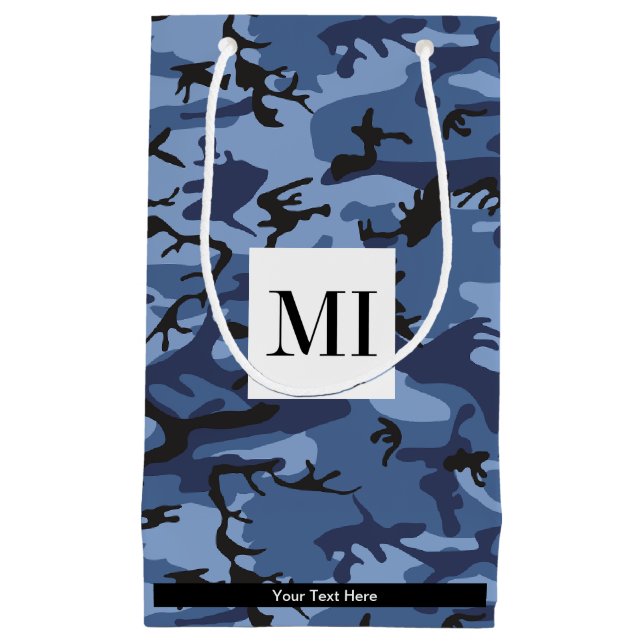Blue Camouflage, Militär, Armee Kleine Geschenktüte (Vorderseite)