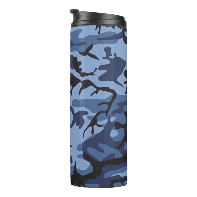 Blue Camouflage, Militär, Armee Thermosbecher (Nach rechts gedreht)
