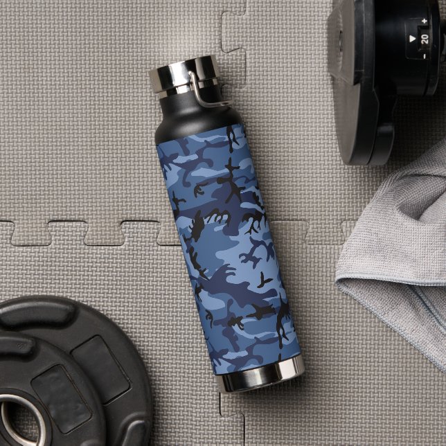 Blue Camouflage, Militär, Armee Trinkflasche (Fitnessstudio)