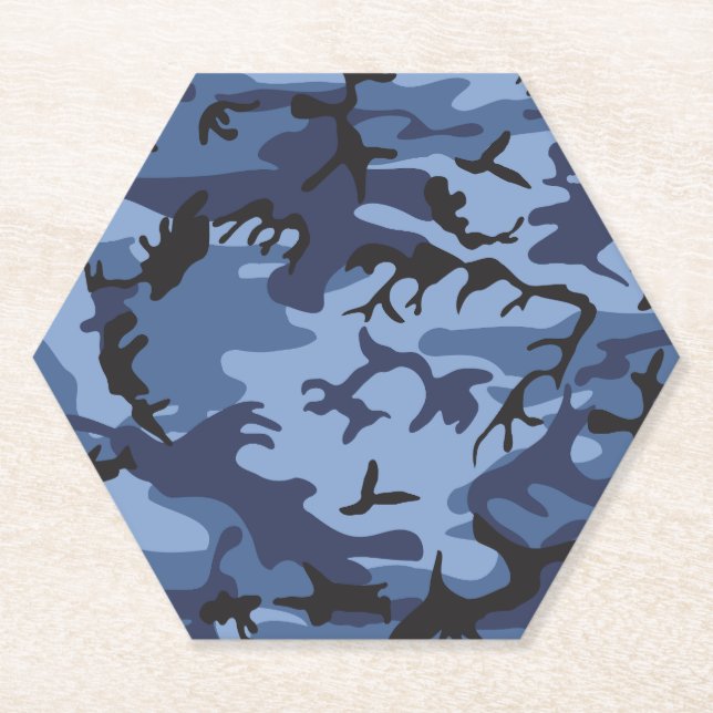 Blue Camouflage, Militär, Armee Untersetzer (Vorderseite)