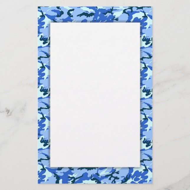 Blue Camouflage Militärgeschichte Briefpapier (Vorderseite)