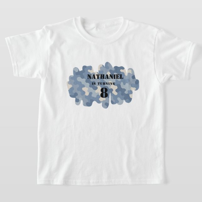 Blue Camouflage Military | Geburtstag der Armee T-Shirt (Ablage )