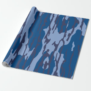 Blue Camouflage Military Pattern Blue Camouflage Geschenkpapier
