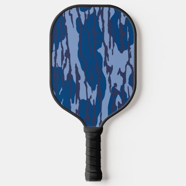 Blue Camouflage Military Pattern Blue Camouflage Pickleball Schläger (Vorderseite)