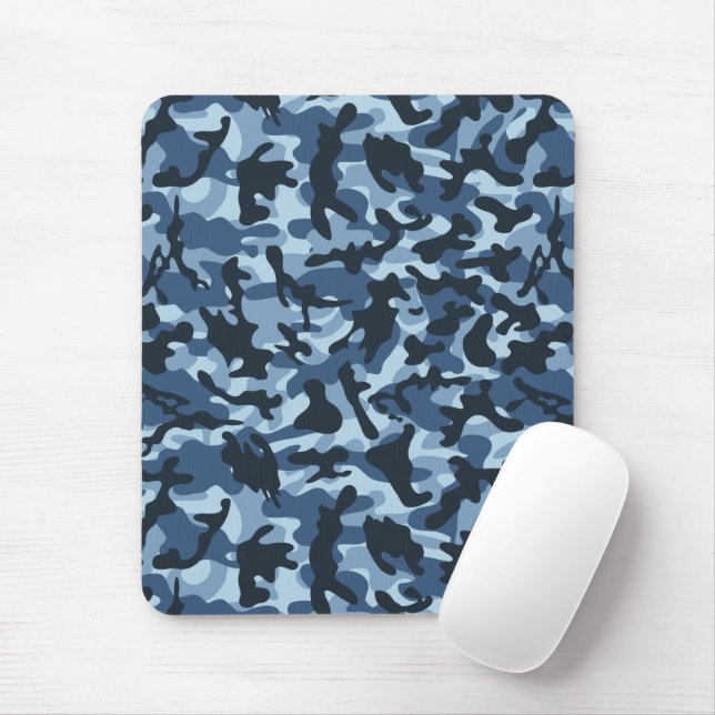 Blue Camouflage Mousepad (Mit Mouse)