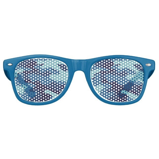 Blue Camouflage Partybrille (Vorderseite)