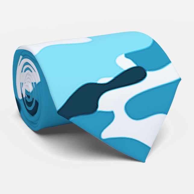 Blue Camouflage Pattern Krawatte (Gerollt)