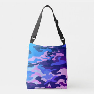Blue Camouflage Pattern Tasche