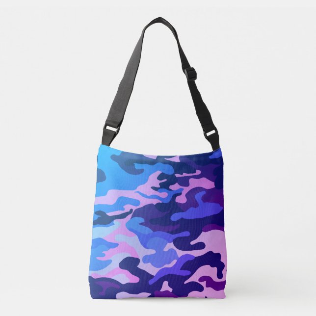Blue Camouflage Pattern Tasche (Vorderseite)