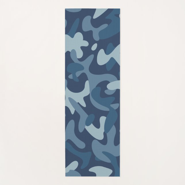 Blue Camouflage Pattern Yogamatte (Vorderseite)