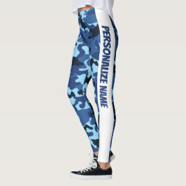 Blue Camouflage PERSONALIZE Leggings