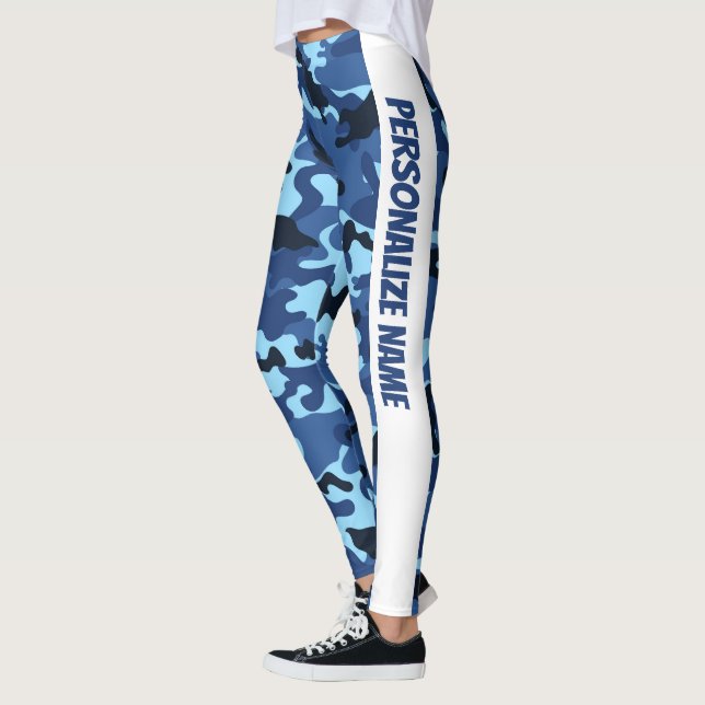 Blue Camouflage PERSONALIZE Leggings (Links)