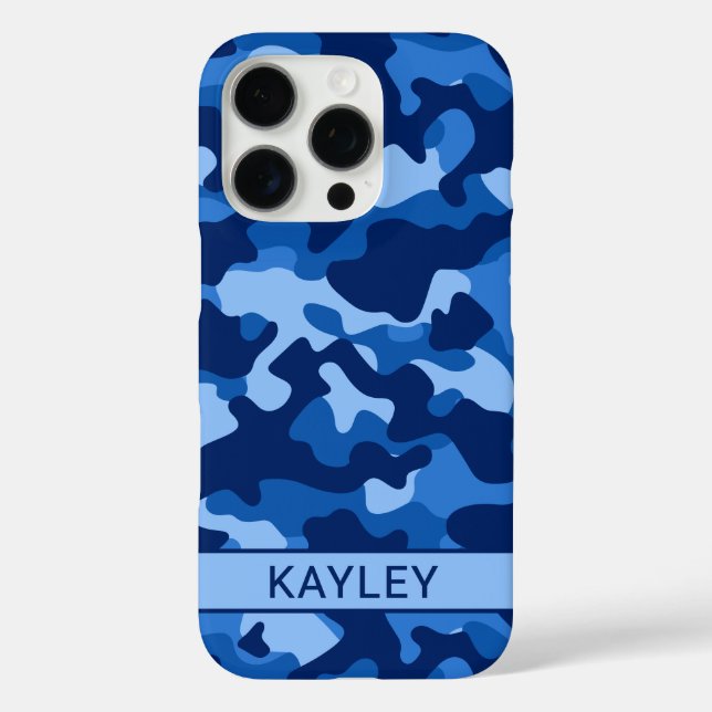 Blue Camouflage Personalized Case-Mate iPhone Hülle (Rückseite)