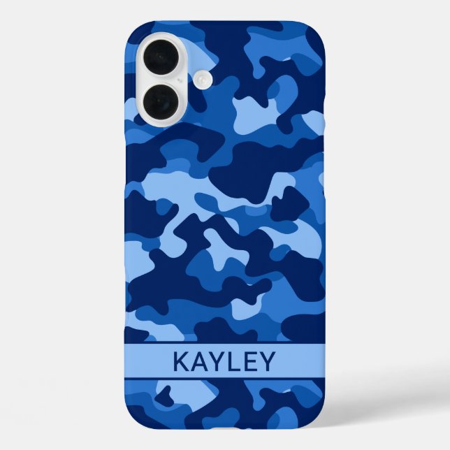 Blue Camouflage Personalized Case-Mate iPhone Hülle (Rückseite)