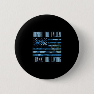 Blue Camouflage US Flag Ehre der gefallenen Dankba Button