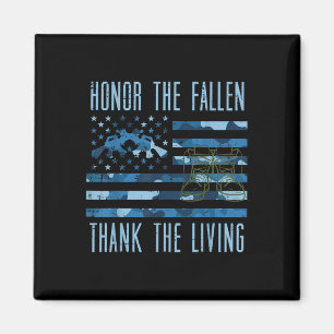 Blue Camouflage US Flag Ehre der gefallenen Dankba Magnet