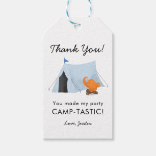 Blue Camping Geburtstagsparty Camptastic Gefallen Geschenkanhänger