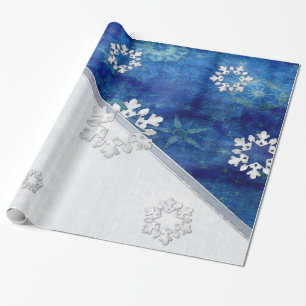Blue Candle Christmas Geschenkpapier