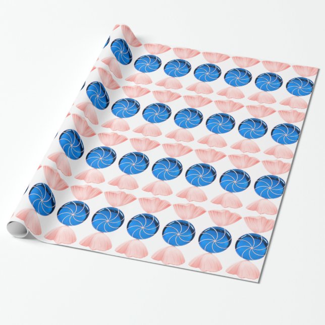 Blue Candy Wrapping Paper Geschenkpapier (Ungerollt)