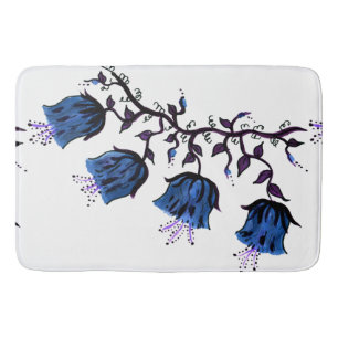 Blue Canterbury Bells Blume Reben Badematte