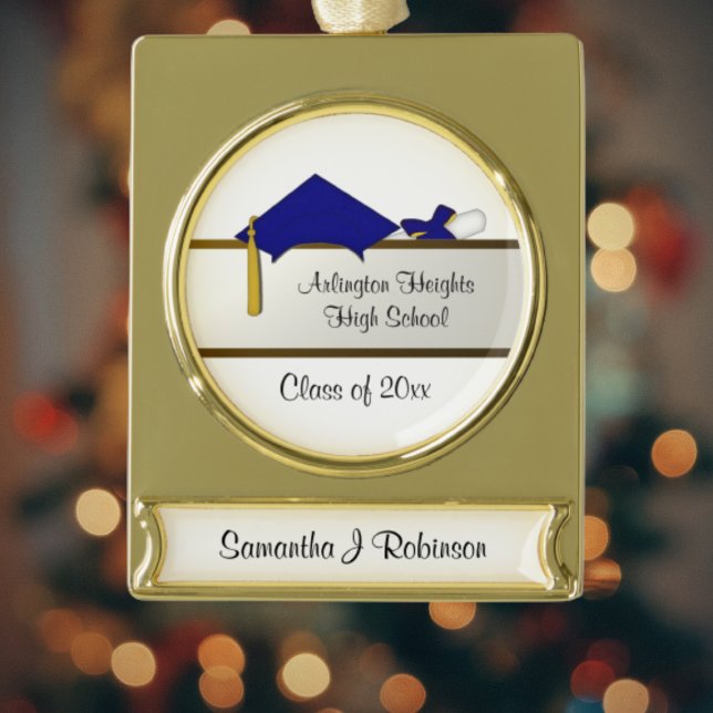 Blue Cap Abschluss Banner Ornament (Von Creator hochgeladen)