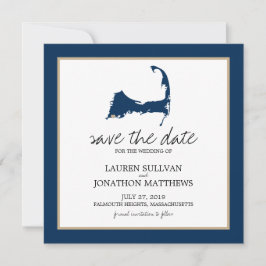 Blue Cape Cod Map Hochzeit speichern Sie das Datum Save The Date