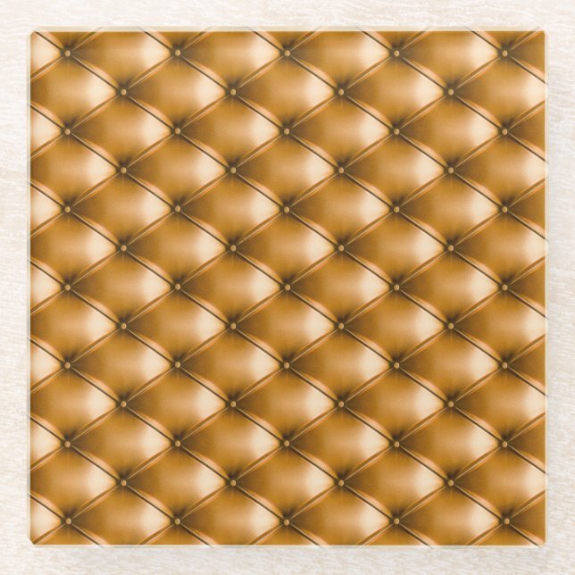 Blue Capitone Textile: Retro Hintergrund Glasuntersetzer (Vorderseite)