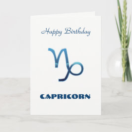 Blue Capricorn Zodiac Signs Happy Birthday Karte