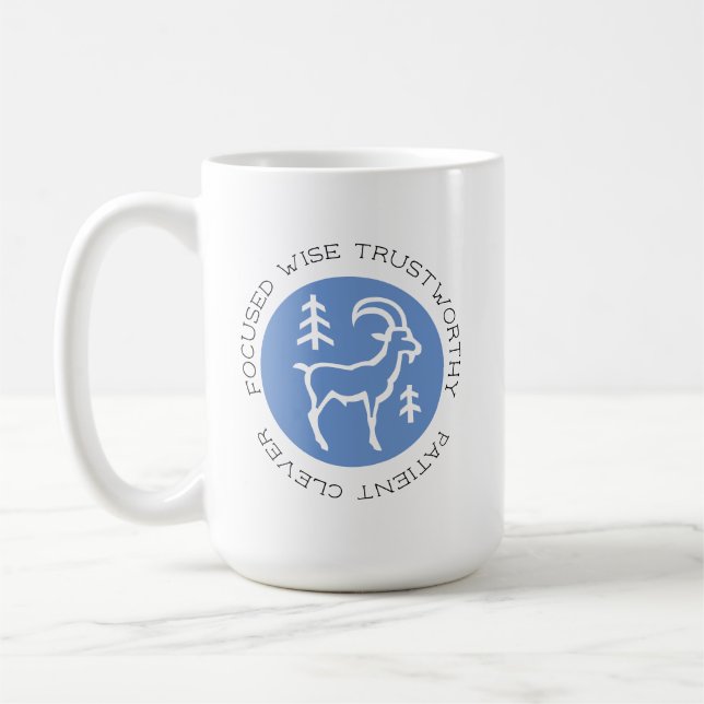 Blue Capricorn Zodiac Star Sign Persönlichkeit Kaffeetasse (Links)