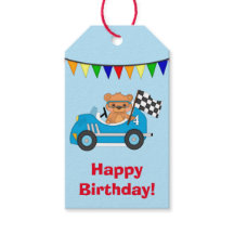 Blue Car Bear Race Birthday