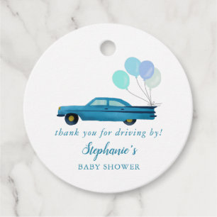 Blue Car danke Ihnen, dass Sie mit einer Babydusch Geschenkanhänger