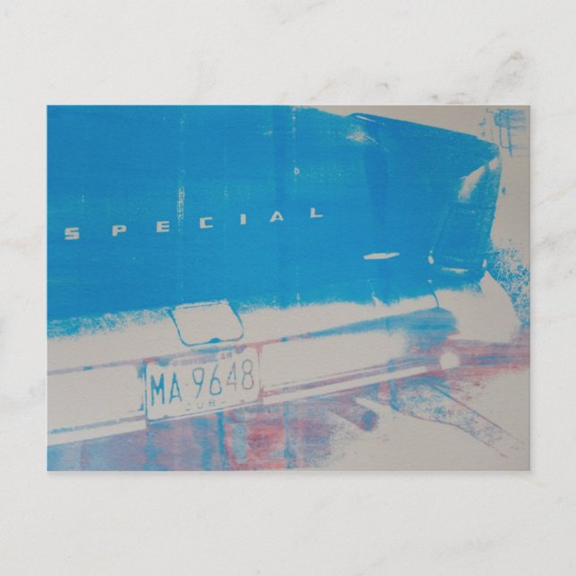 Blue Car Postkarte (Vorderseite)