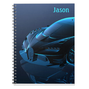 Blue Car Themed Automobile Notebook Notizblock