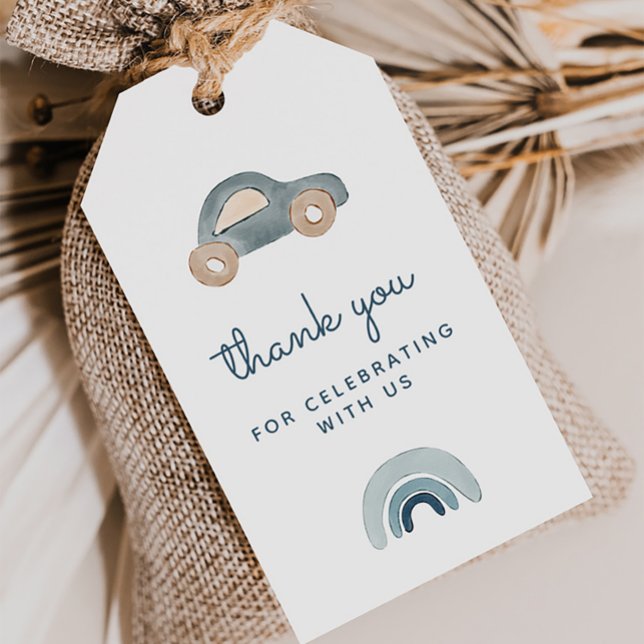 Blue Car Vielen Dank Tag Geschenkanhänger (Von Creator hochgeladen)